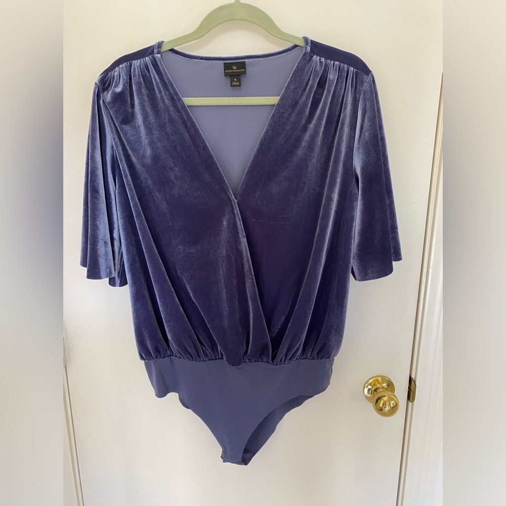 Worthington Velvet Blouse Bodysuit